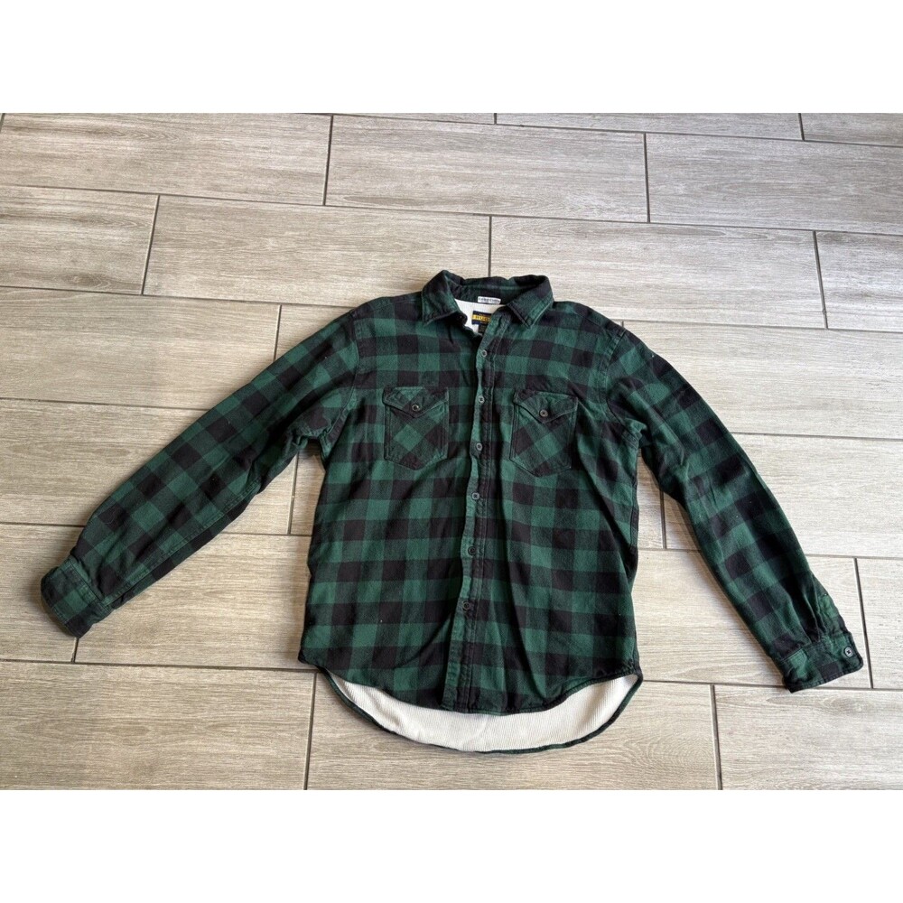 Ralph Lauren Rugby Plaid Flannel Shirt Mens size  Large Campus Vintage Green
